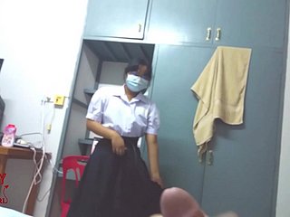 Estudante adolescente tailandês fofo fazendo sexo com seu classmate