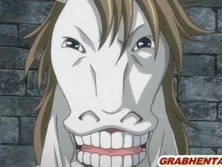 Hentai Princesa com bigboobs brutalmente fodida por monstro cavalo